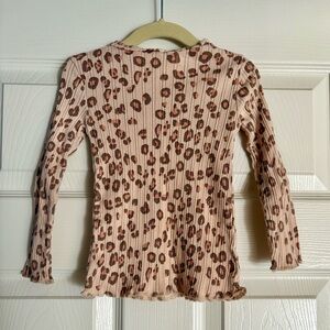 Zara Brown Leopard Long Sleeve Kids Tee
